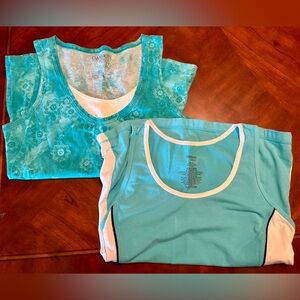 Danskin Blue and Turquoise Tank Tops